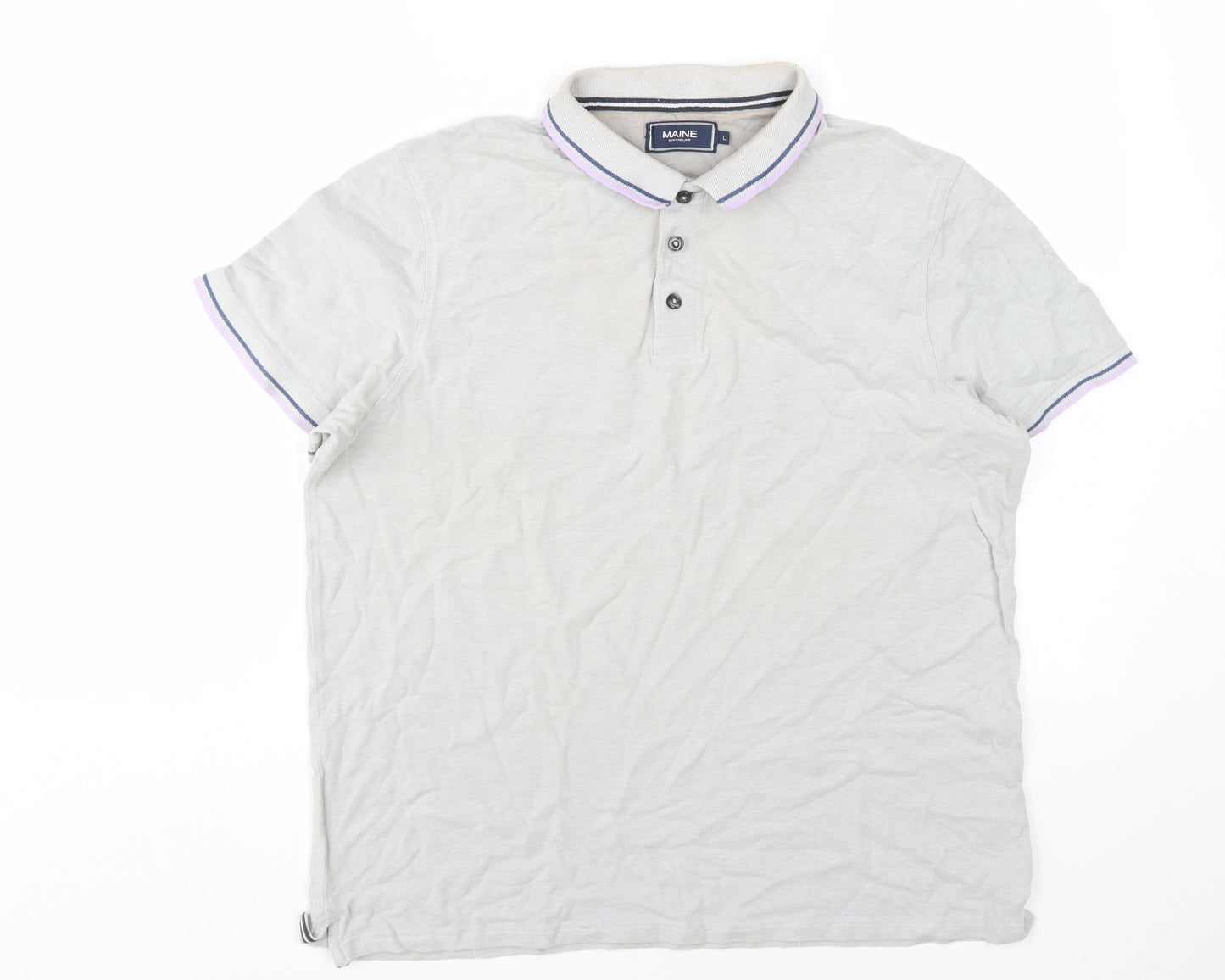 Maine New England Men's Beige Polo Shirt L