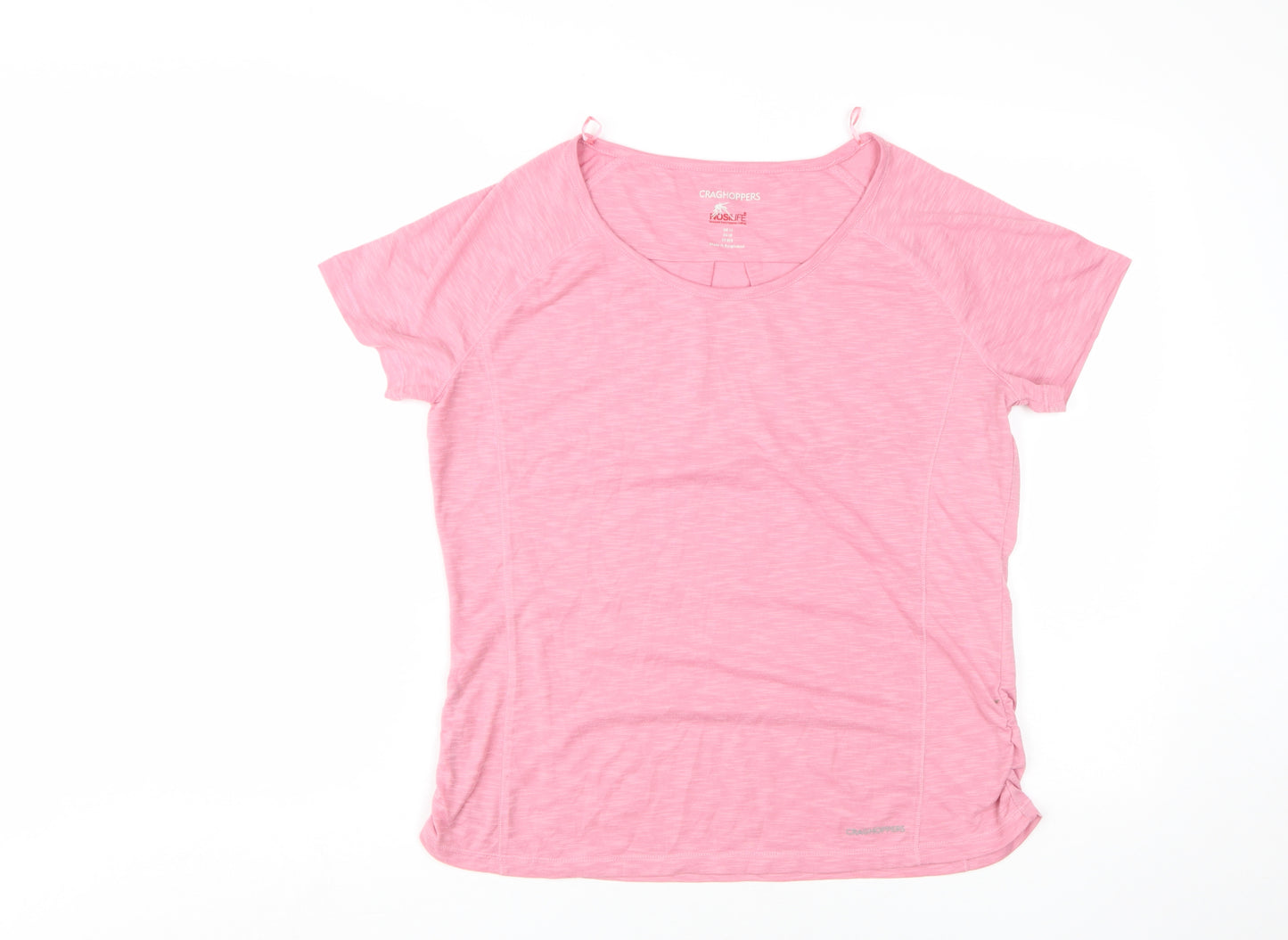 Craghoppers Women's Pink T-Shirt, Size 12, Moisture Wicking