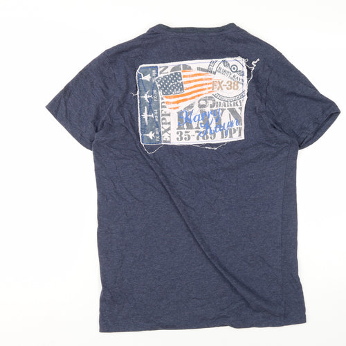Harry Kayan Men's Blue Graphic Print T-Shirt Size 16