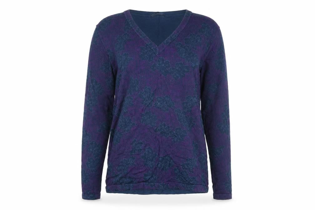 Front view of Viyella Women's Purple Floral jumper M