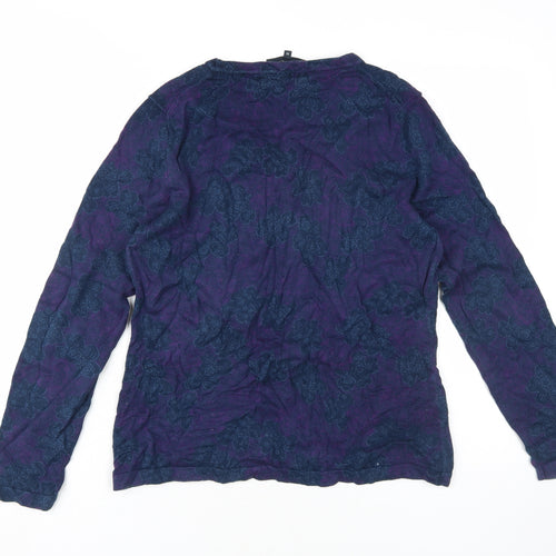 Viyella Women's Purple Floral Pullover Jumper M