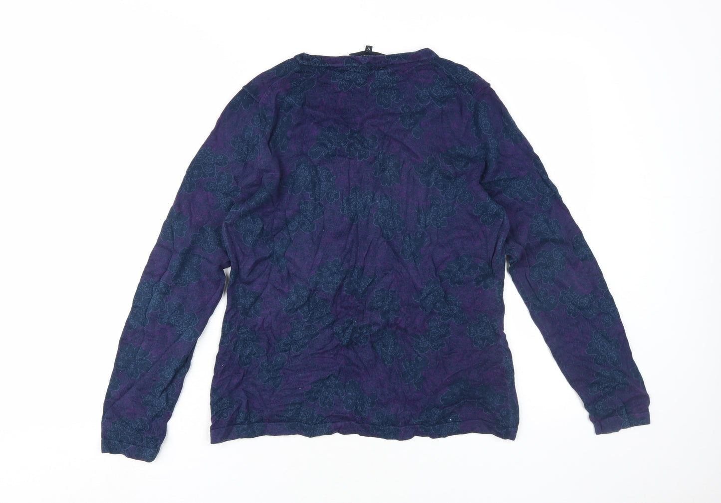 Viyella Women's Purple Floral Pullover Jumper M