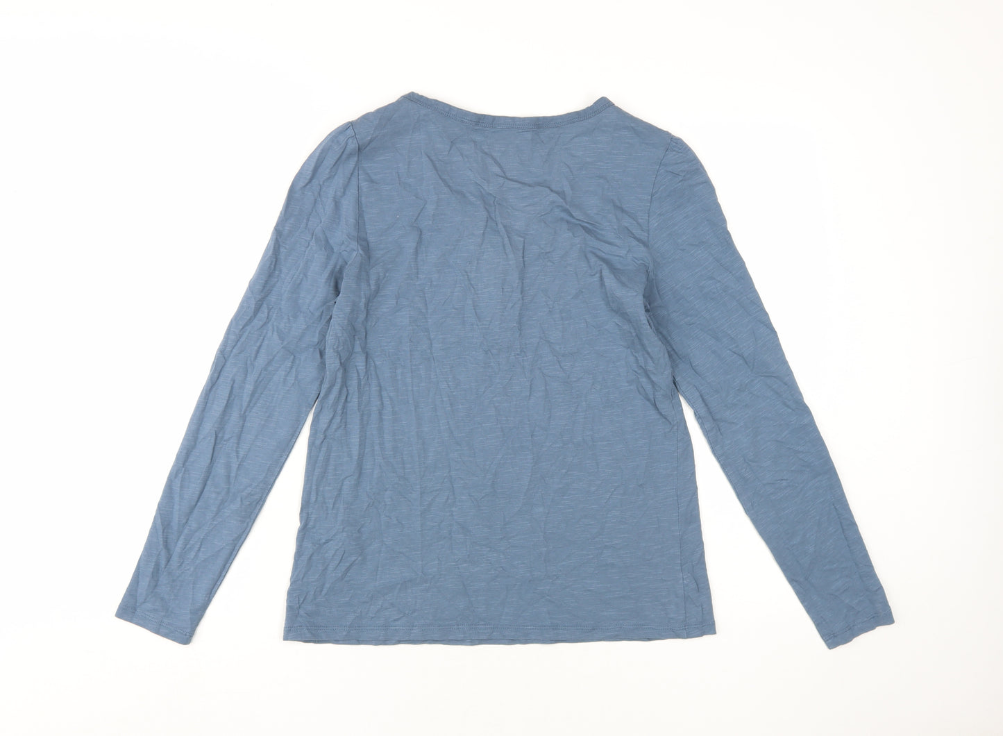 Esprit Women's Blue V-Neck Long Sleeve T-Shirt Medium