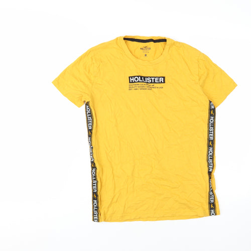 Hollister Men's XS Yellow Logo T-Shirt