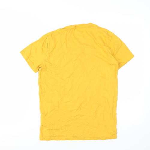 Hollister Men's XS Yellow Logo T-Shirt