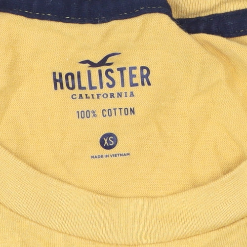 Hollister Men's XS Yellow Logo T-Shirt