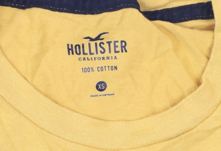 Hollister Men's XS Yellow Logo T-Shirt
