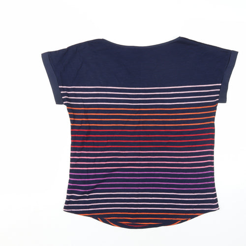 Oasis Women's Blue Stripe T-Shirt, Size S, Casual Style