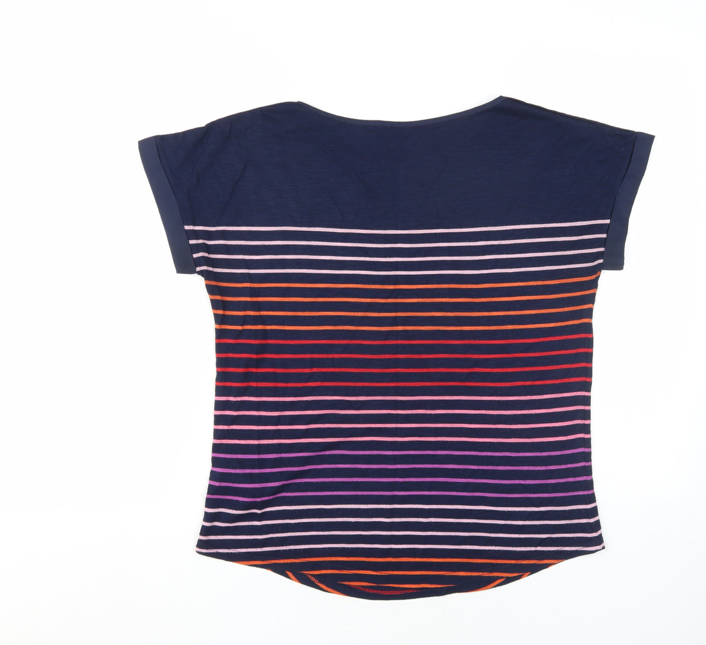 Oasis Women's Blue Stripe T-Shirt, Size S, Casual Style