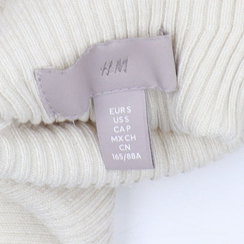 H&M Women's Beige Slim Fit Mock Neck Pullover - Size S