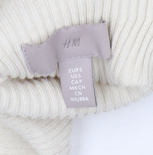 H&M Women's Beige Slim Fit Mock Neck Pullover - Size S