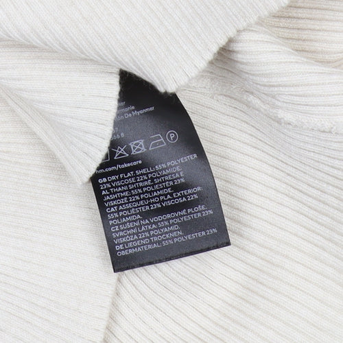 H&M Women's Beige Slim Fit Mock Neck Pullover - Size S