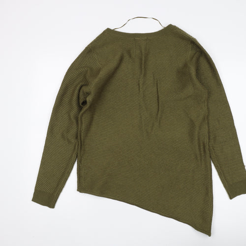First and I Women's Green V-Neck Knit Tunic Jumper L