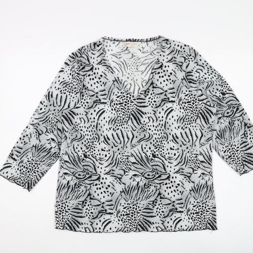 Bonmarche Women's Black & White Animal Print Tunic, Size 22