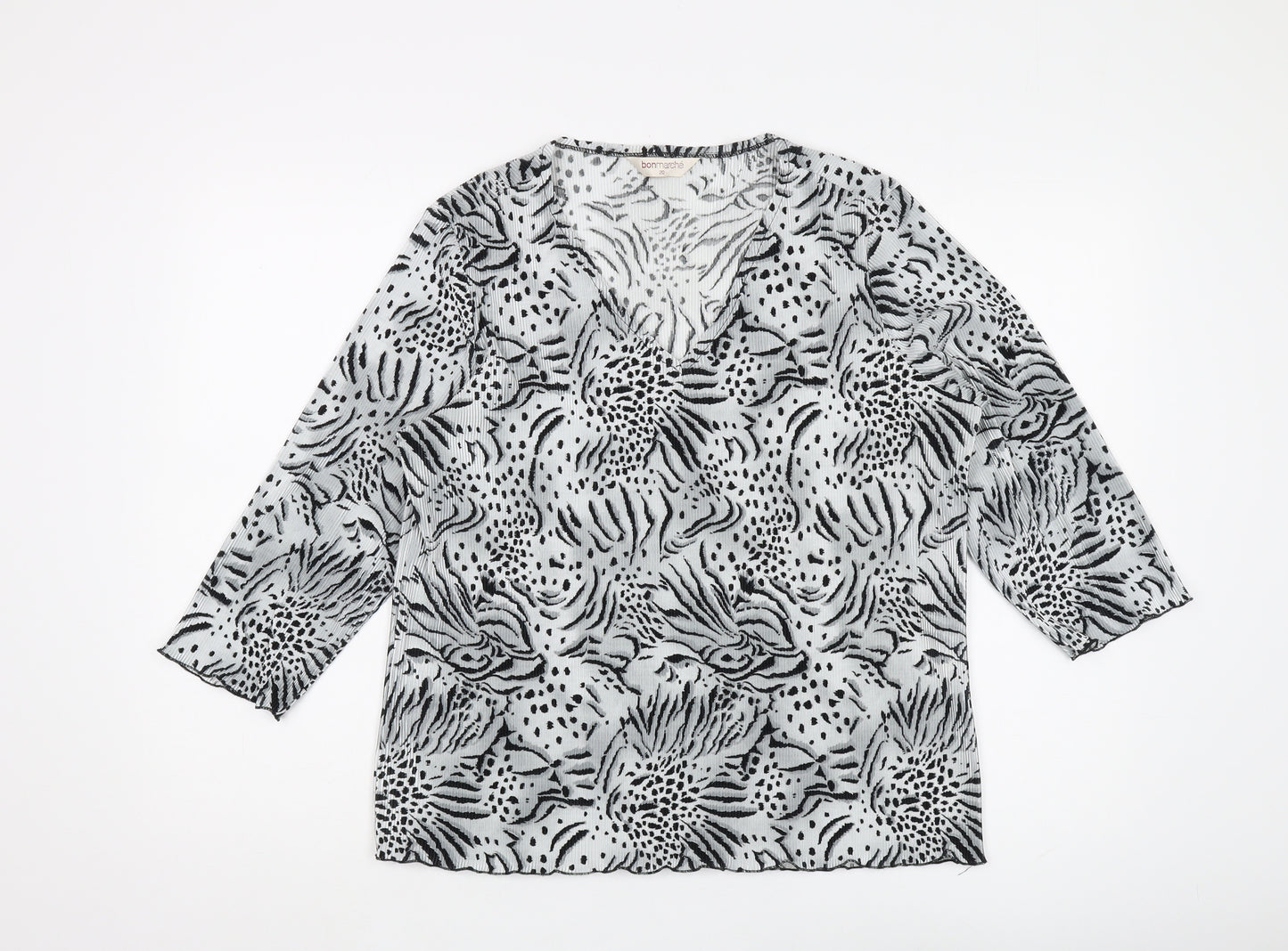 Bonmarche Women's Black & White Animal Print Tunic, Size 22