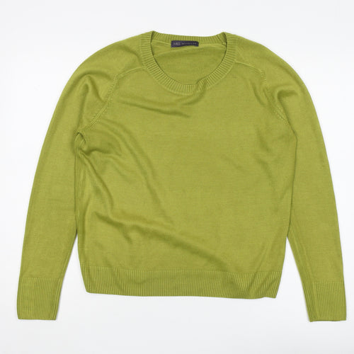 Marks and Spencer Women's Green Crew Neck Jumper Size 14