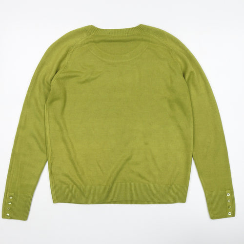 Marks and Spencer Women's Green Crew Neck Jumper Size 14