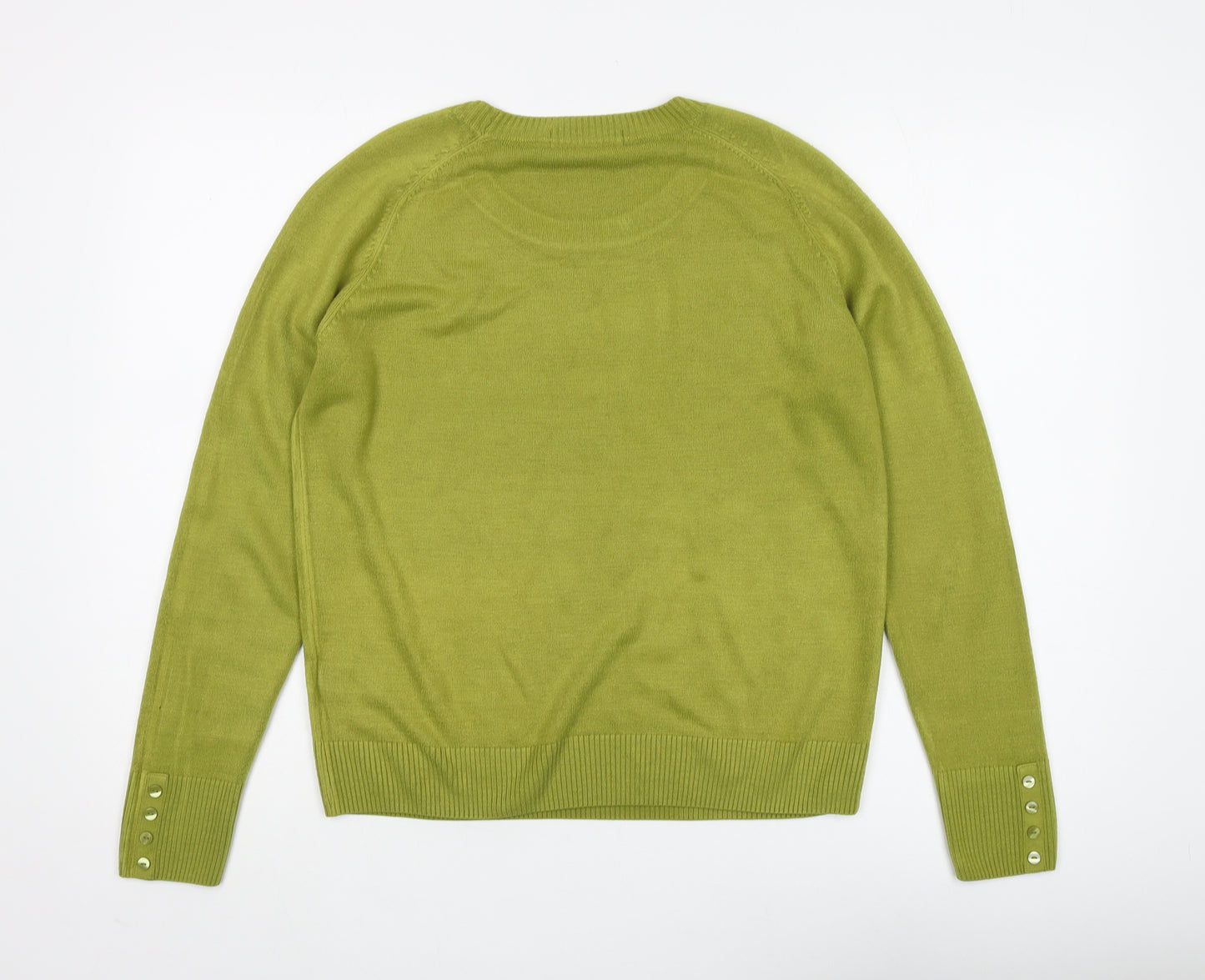 Marks and Spencer Women's Green Crew Neck Jumper Size 14