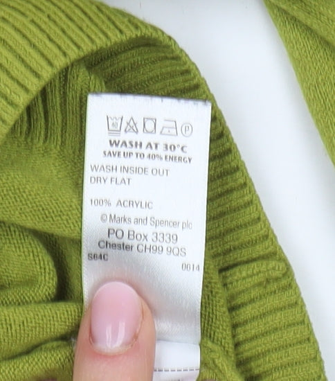 Marks and Spencer Women's Green Crew Neck Jumper Size 14