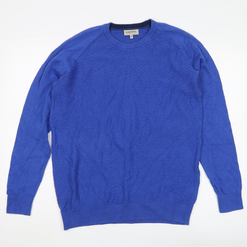 Haworth Men's Medium Blue Pullover Cotton Jumper