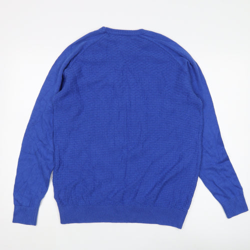 Haworth Men's Medium Blue Pullover Cotton Jumper