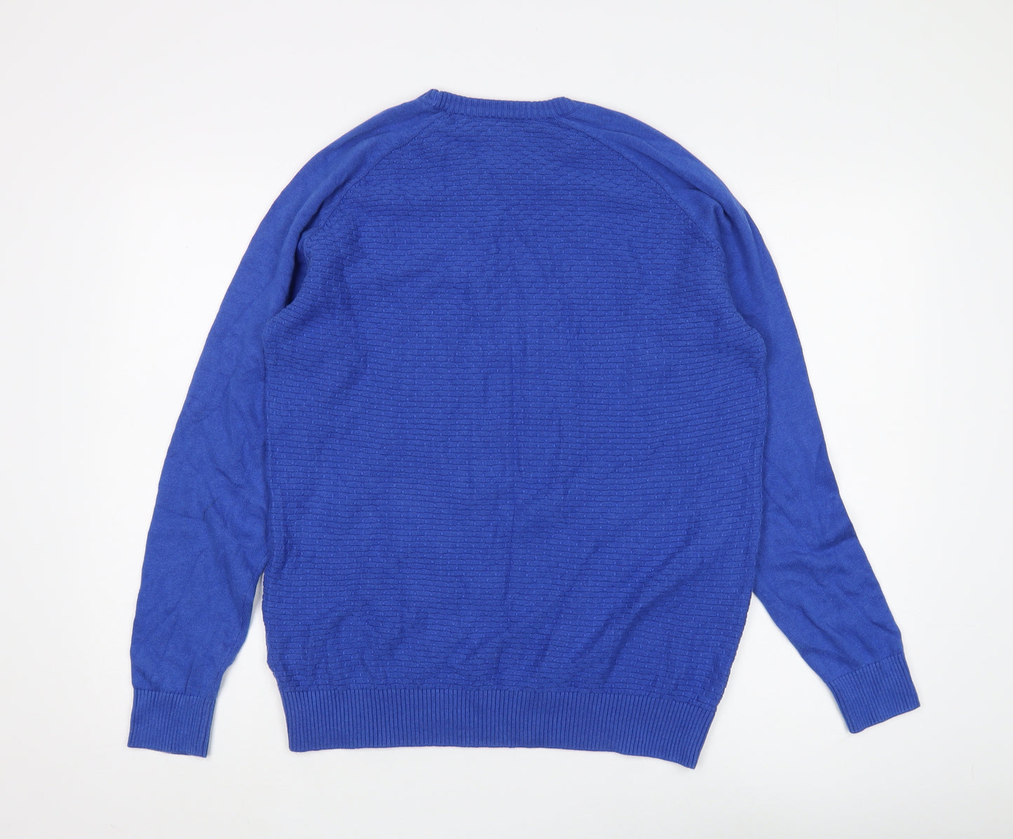 Haworth Men's Medium Blue Pullover Cotton Jumper