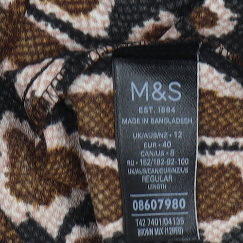 Marks and Spencer Women's Animal Print Shift Dress - Size 12