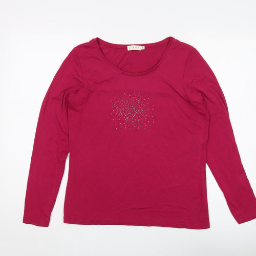 Micha Women's Red Long Sleeve Studded Blouse