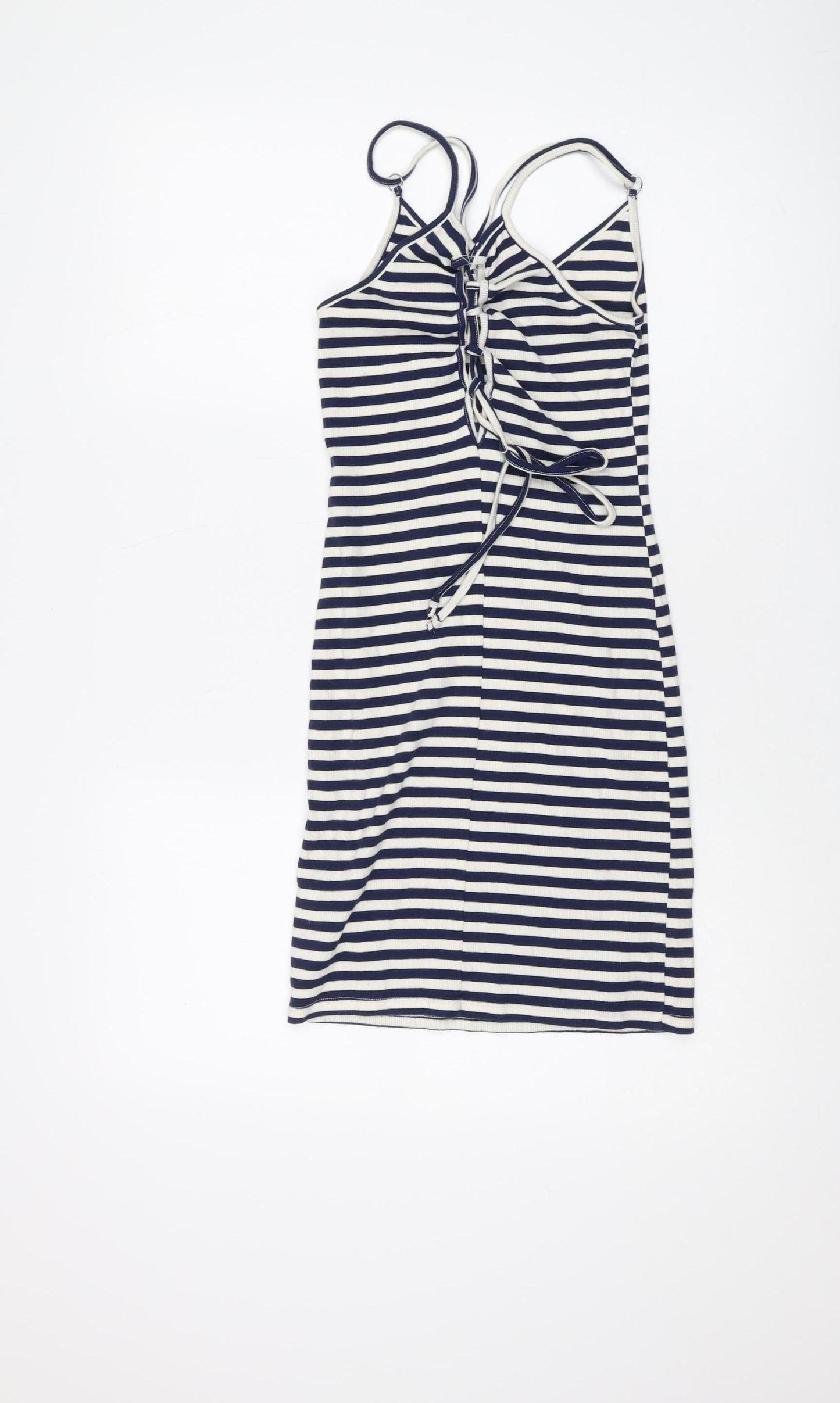 Topshop Women's Blue & White Striped Slip Dress