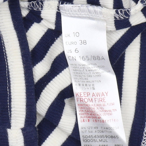 Topshop Women's Blue & White Striped Slip Dress
