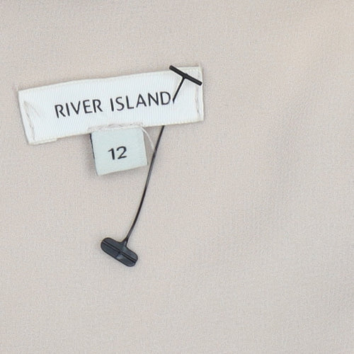 River Island Women's Beige V-Neck Tank Top