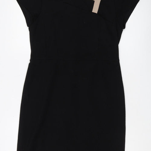 Roman Womens Black Knee Length Bodycon Dress Size 14