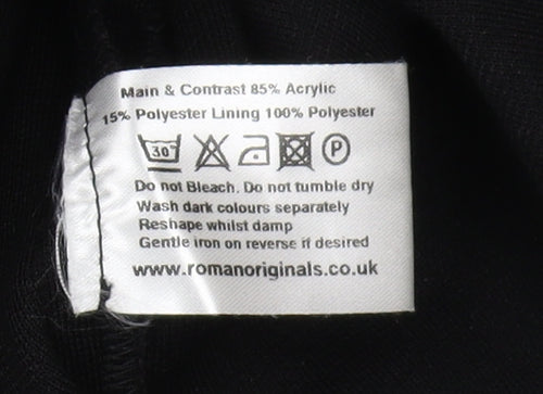 Roman Womens Black Knee Length Bodycon Dress Size 14