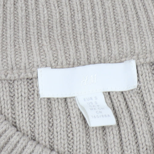 H&M Women's Beige Mock Neck Sleeveless Vest - Size 10