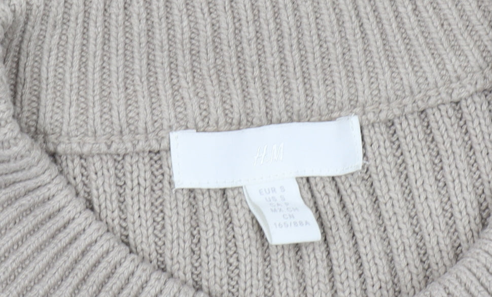 H&M Women's Beige Mock Neck Sleeveless Vest - Size 10