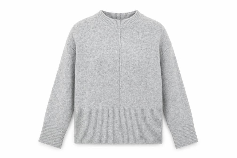 Front view of John Lewis & Partners Grey Crew Neck Jumper XS