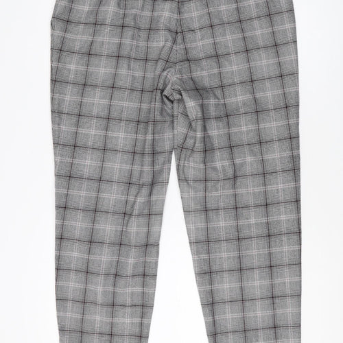 Next Women's Grey Check Trousers Size 14L