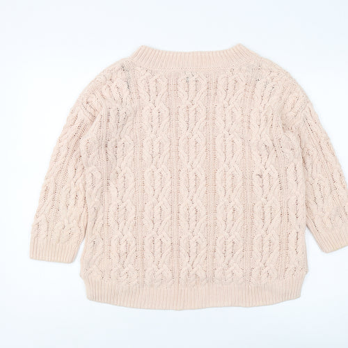 H&M Women's Beige Cable-Knit Pullover Jumper XS