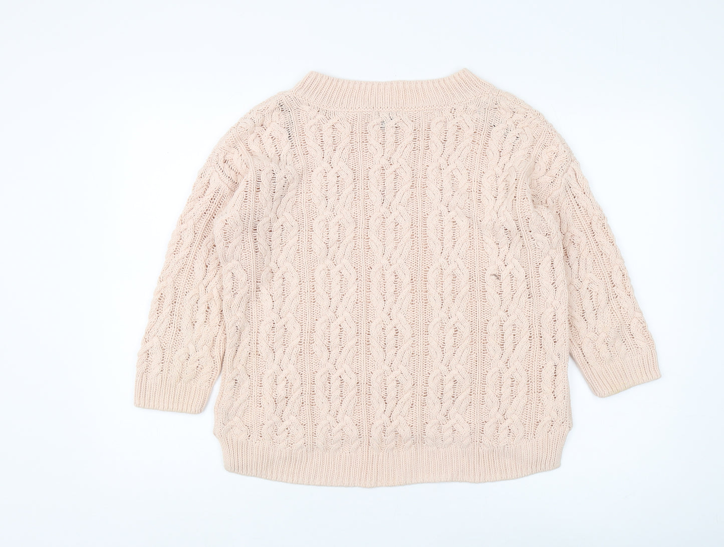 H&M Women's Beige Cable-Knit Pullover Jumper XS