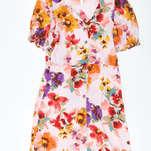 H&M Womens Multicoloured Floral Shift Dress Size 8