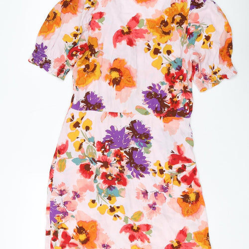 H&M Womens Multicoloured Floral Shift Dress Size 8