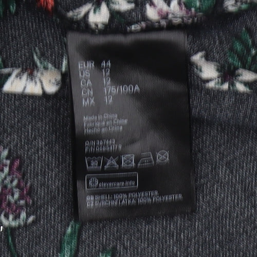 H&M Women’s Black Floral Shift Dress Size 16