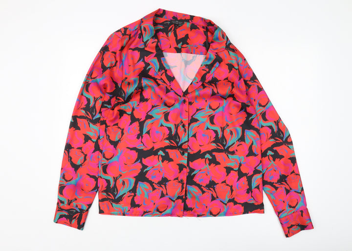 Topshop Women's Multicoloured Floral Kimono Blouse Size 12