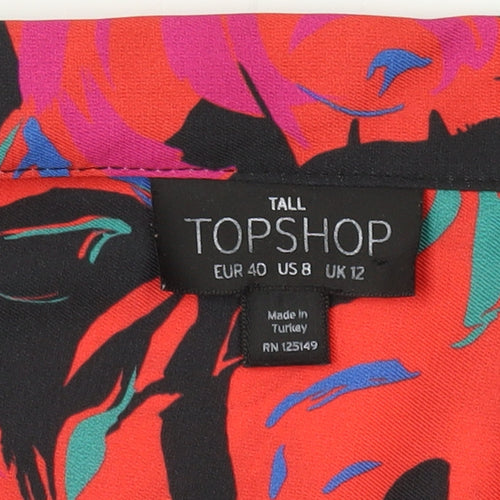 Topshop Women's Multicoloured Floral Kimono Blouse Size 12