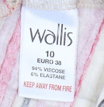 Wallis Women's Multicoloured Striped T-Shirt Size 10