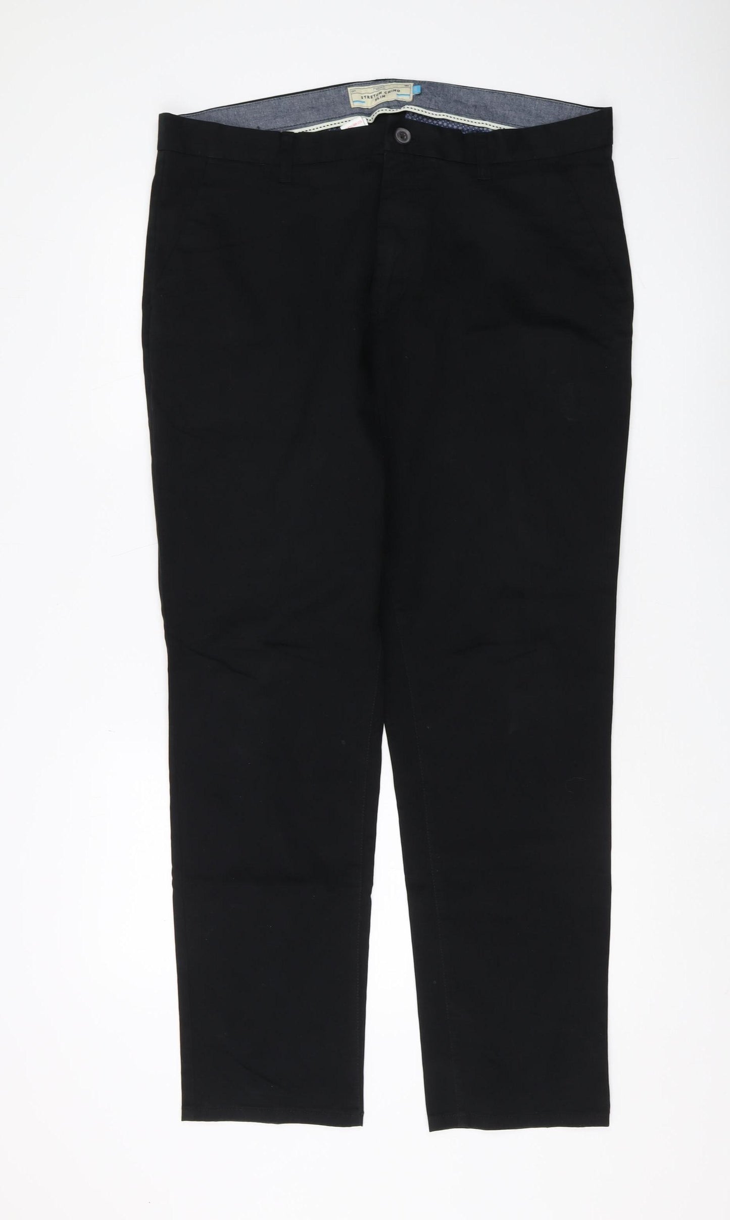 Next Men's Black Chino Trousers Size 38