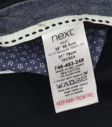 Next Men's Black Chino Trousers Size 38