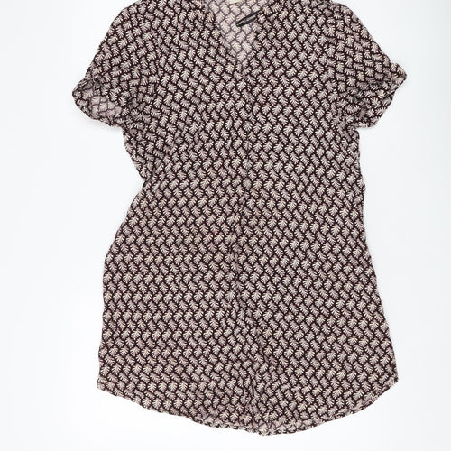 H&M Women's Geometric Black Blouse Size 8 Viscose