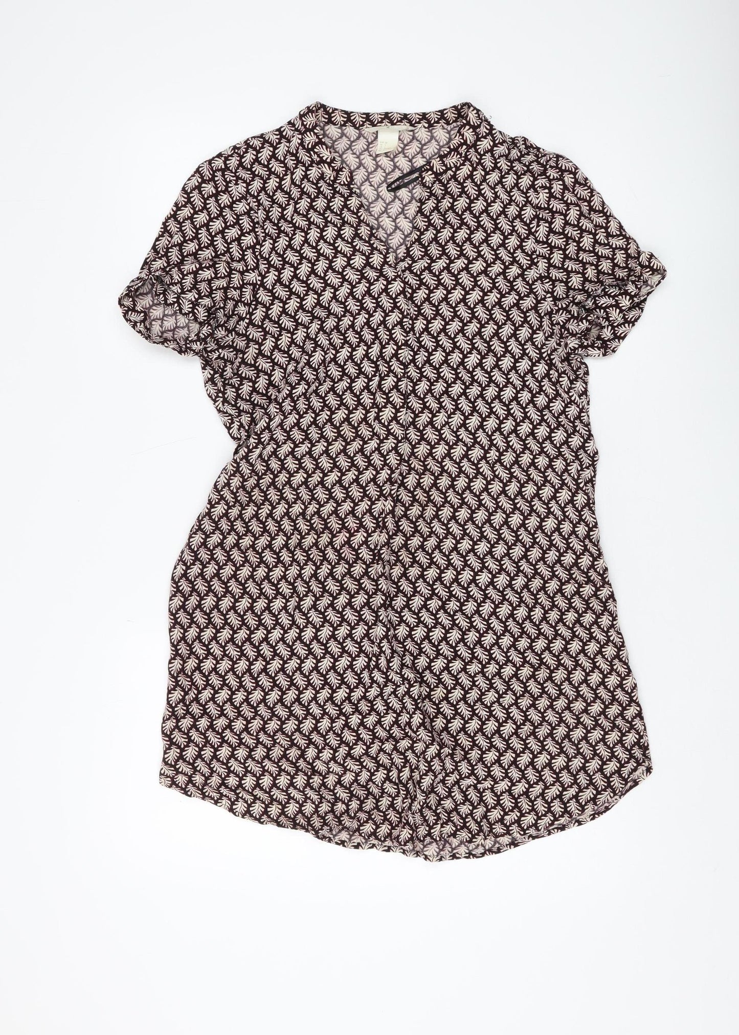 H&M Women's Geometric Black Blouse Size 8 Viscose