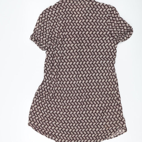 H&M Women's Geometric Black Blouse Size 8 Viscose